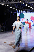 Handwoven Blue  Jamdani Saree With Designer Blouse