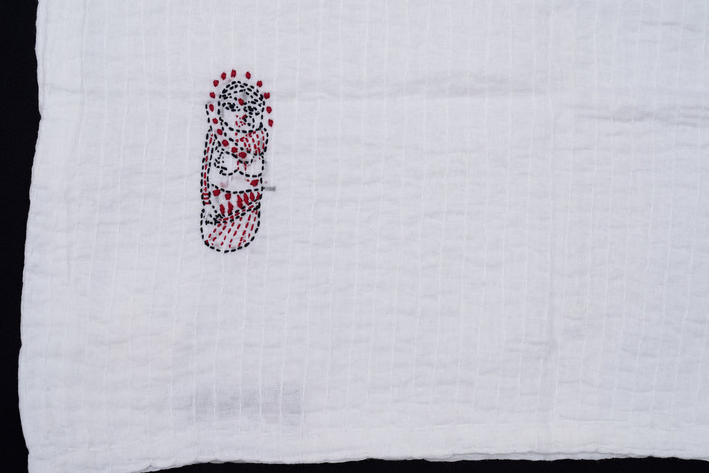 Handwoven White Doll Baby Quilt