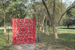 Red Queen size decor quilt - Aankona