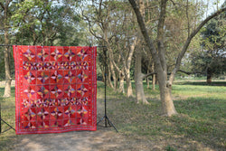 Red Queen size decor quilt - Aankona