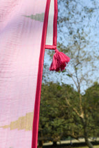 Handwoven Pink Jamdani Queen Size Quilt