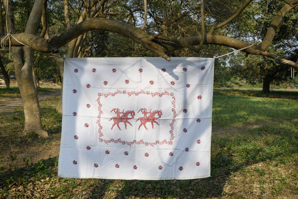 Handwoven King With Horse Baby Quilt