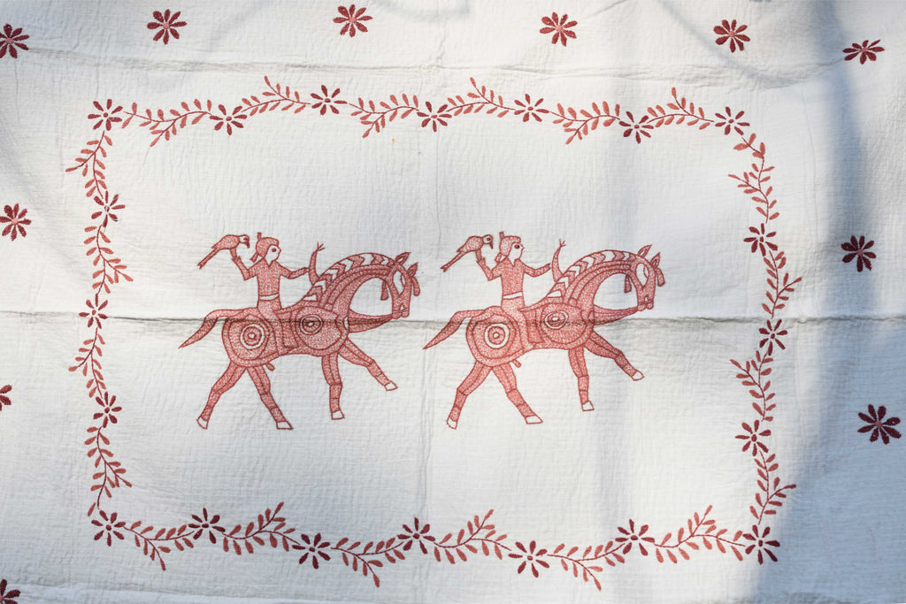 Handwoven King With Horse Baby Quilt