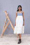 Handwoven White Jamdani Long Dress