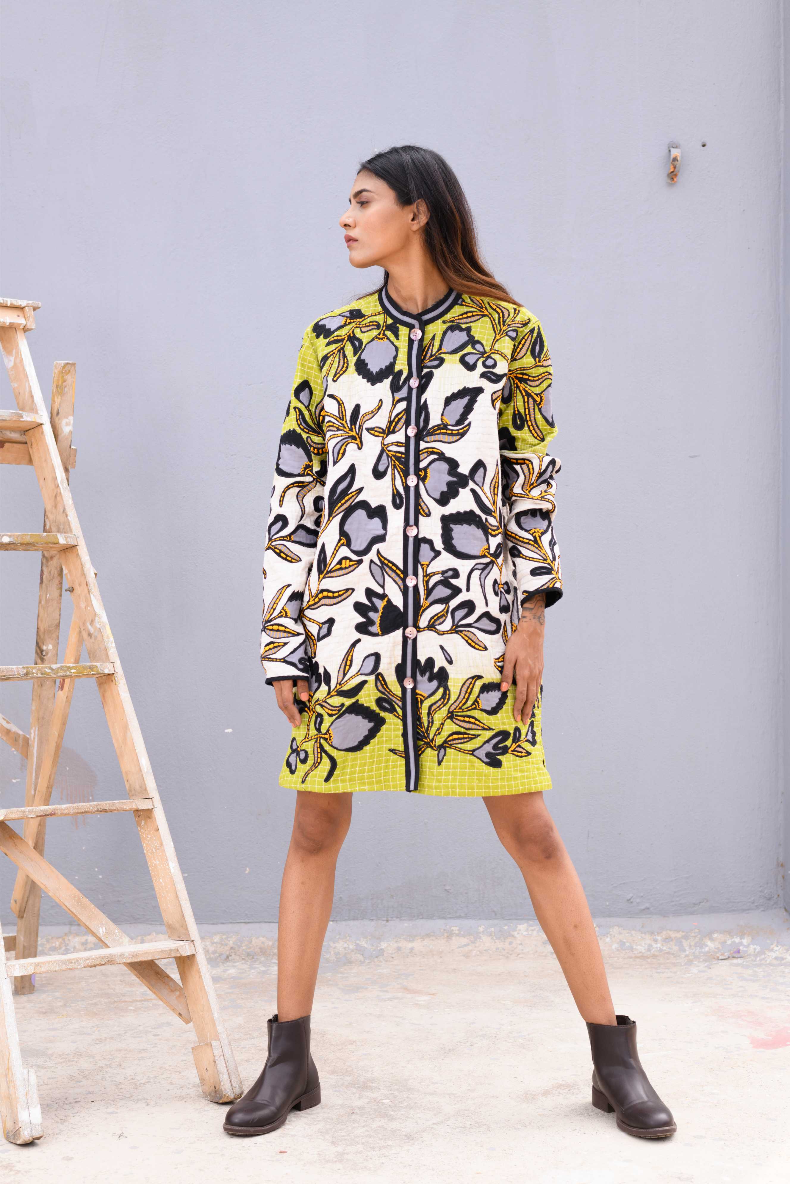 Handwoven Kantha Jacket With Kantha Work