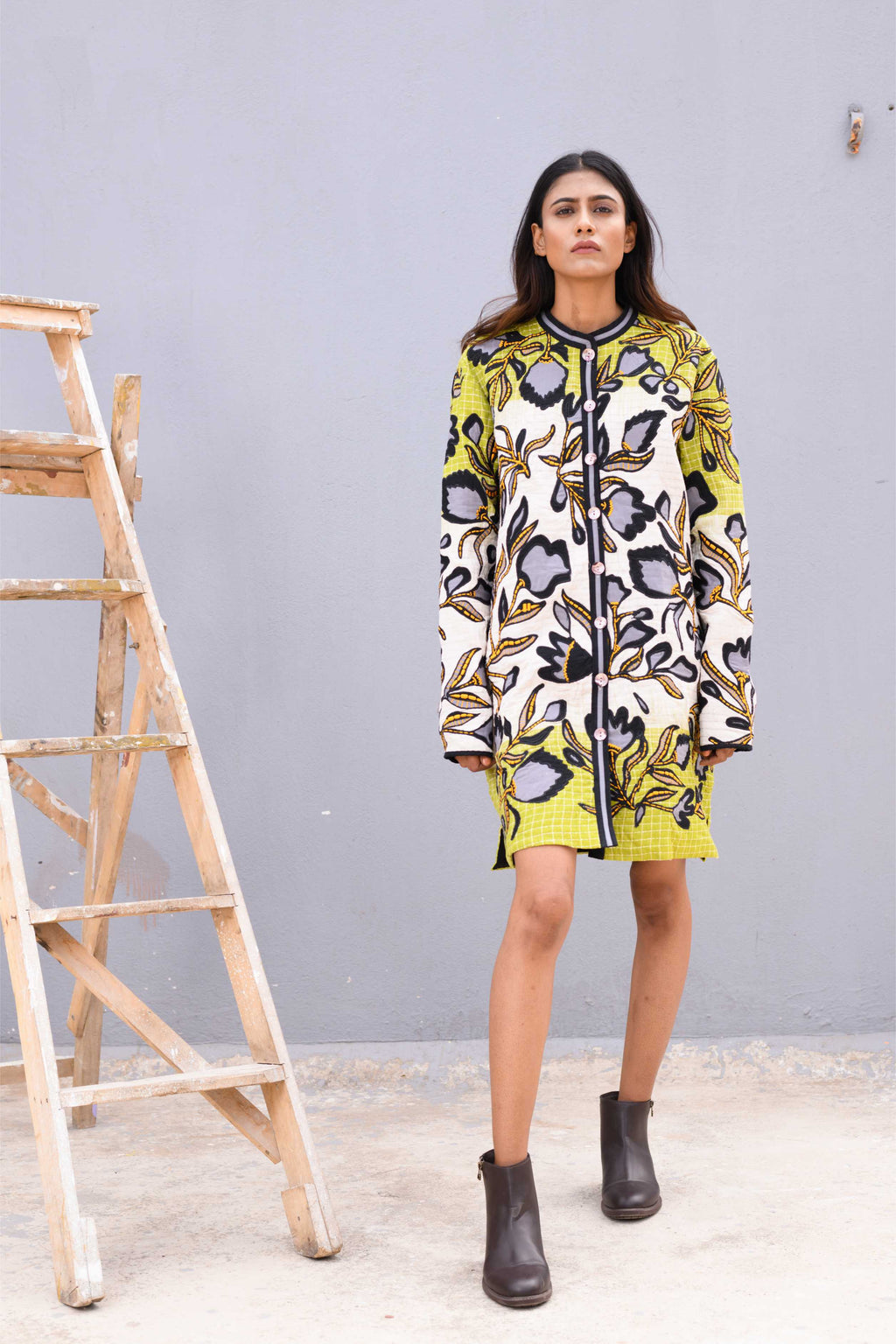 Handwoven Kantha Jacket With Kantha Work