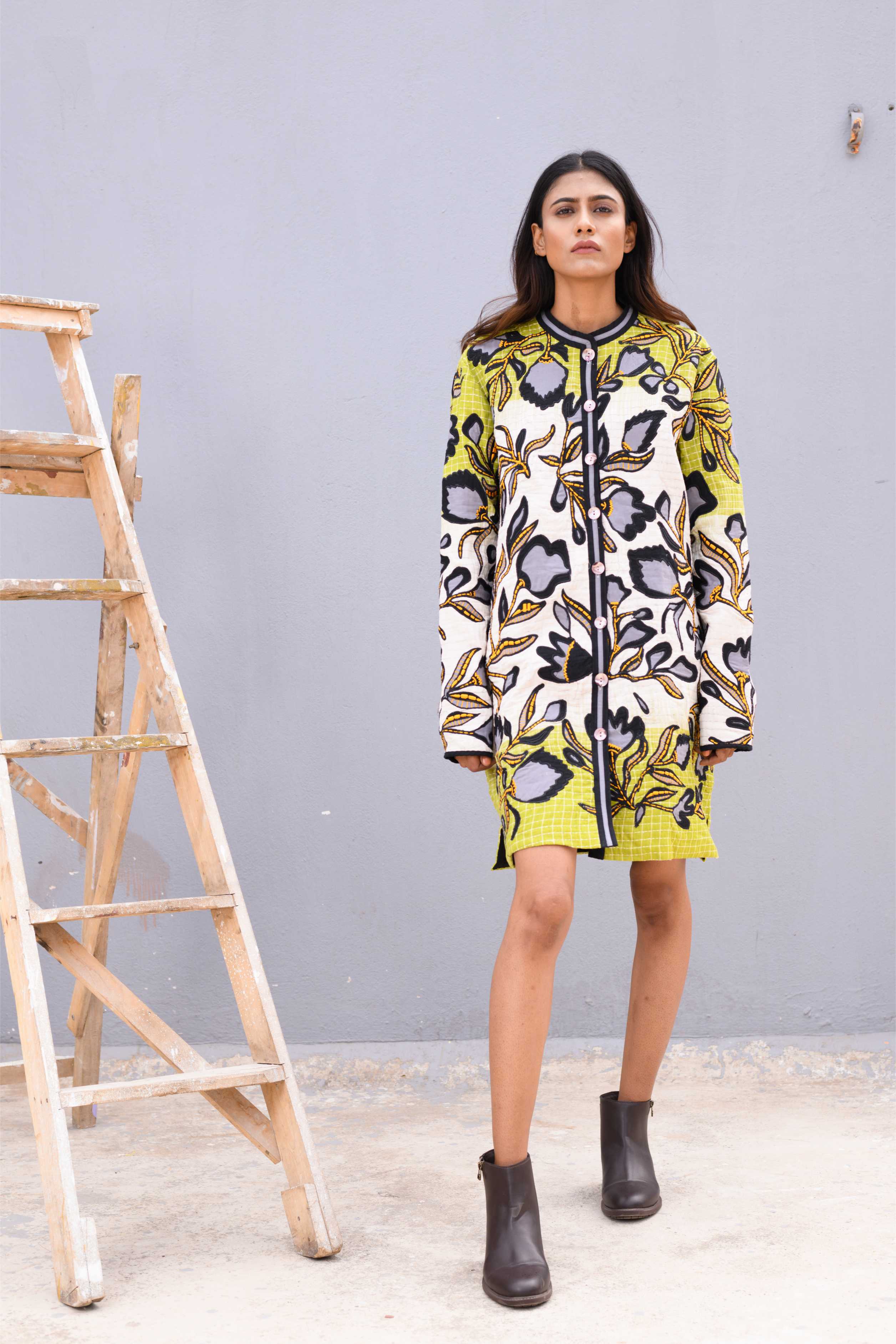 Handwoven Kantha Jacket With Kantha Work