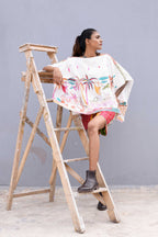 Handwoven Caftan With Kantha Work