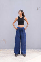 Handwoven Blue Pure Linen Pant