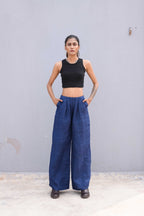 Handwoven Blue Pure Linen Pant