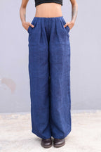 Handwoven Blue Pure Linen Pant