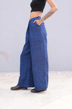 Handwoven Blue Pure Linen Pant
