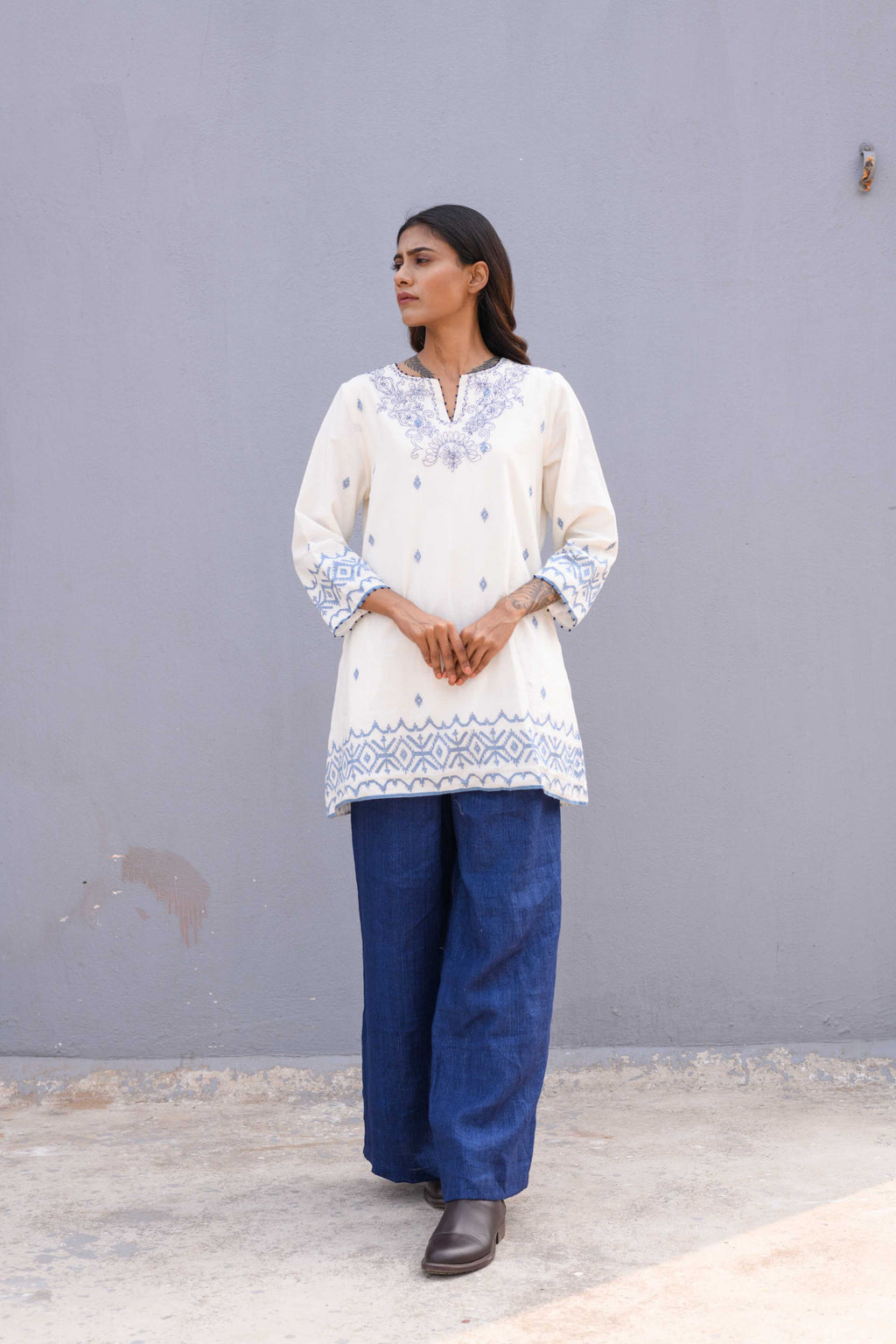 Handwoven White Jamdani Shirt