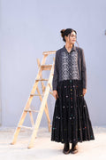 Handwoven Black Cotton Jamdani Dress