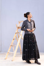 Handwoven Black Cotton Jamdani Dress