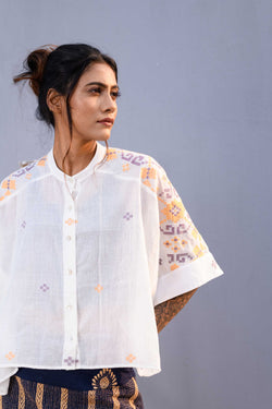 Handwoven cotton jamdani shirt