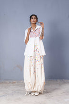 Handwoven White Kantha Work Shirt