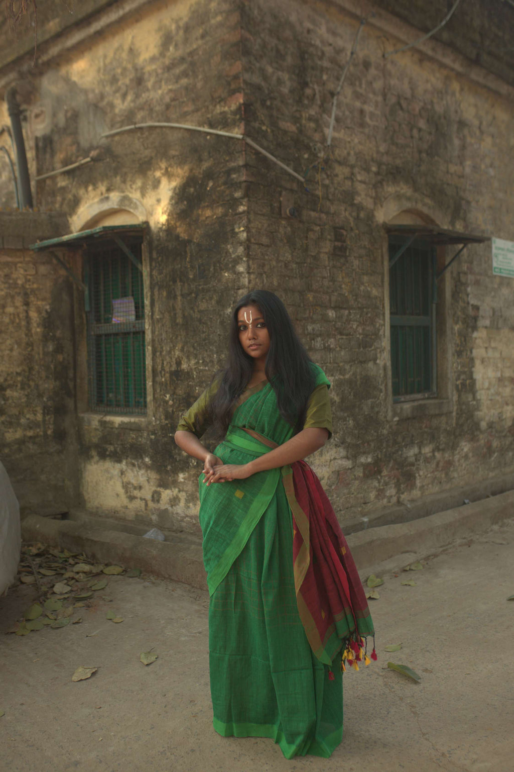 Handwoven Green Pure Cotton Saree