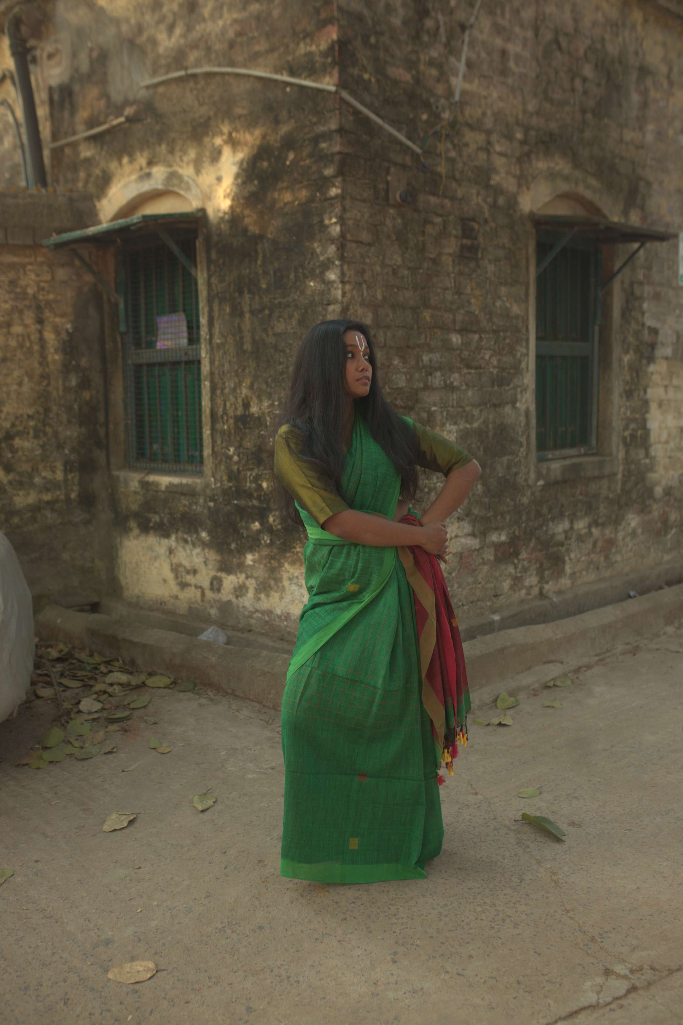 Handwoven Green Pure Cotton Saree