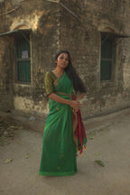 Handwoven Green Pure Cotton Saree