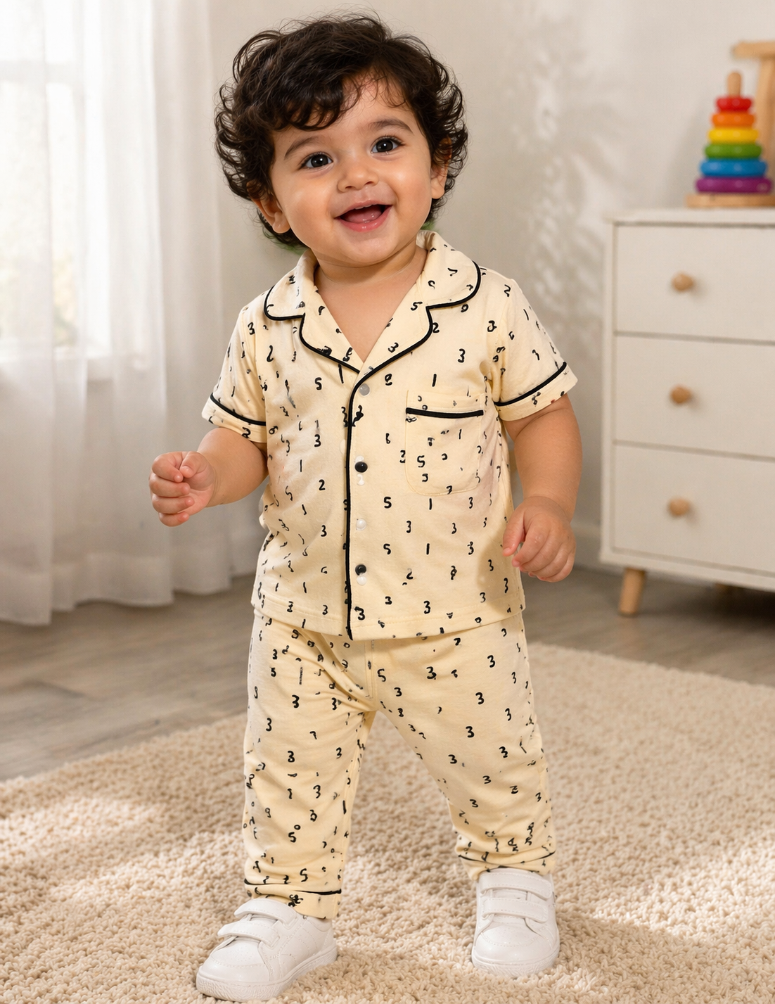 Beige Night Suit - Kids