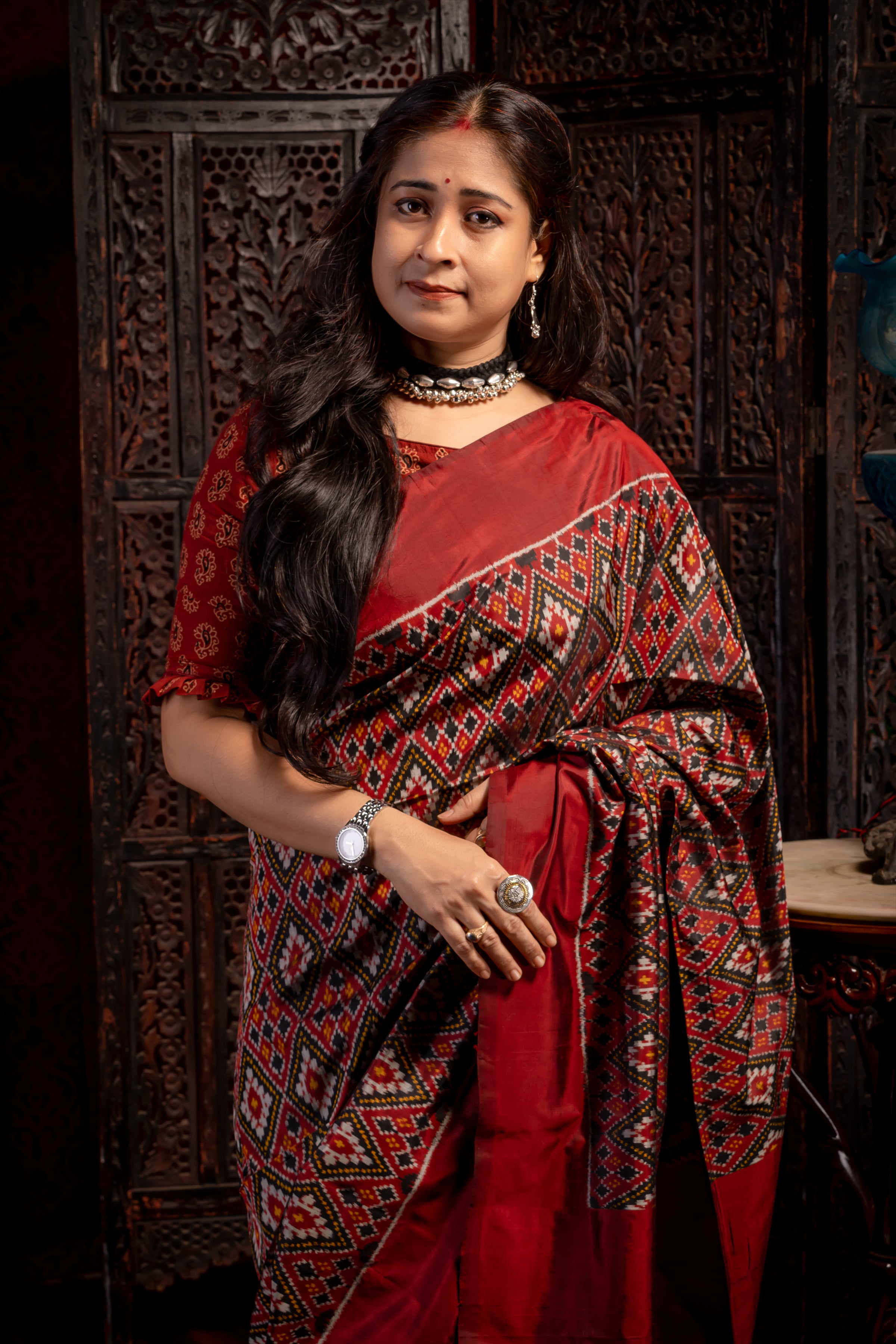 INDONESIAN IKKAT SAREE - Aankona