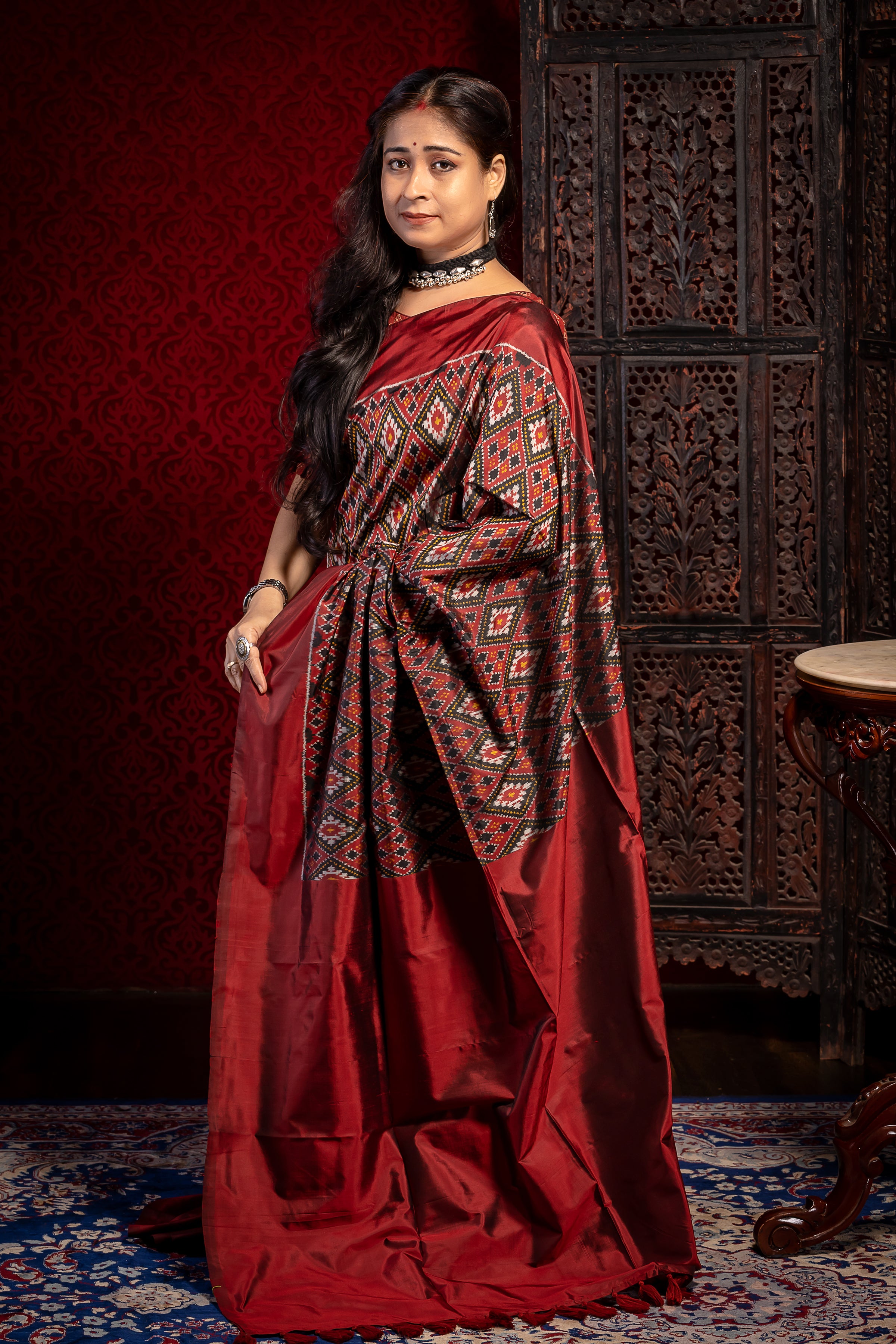 INDONESIAN IKKAT SAREE - Aankona