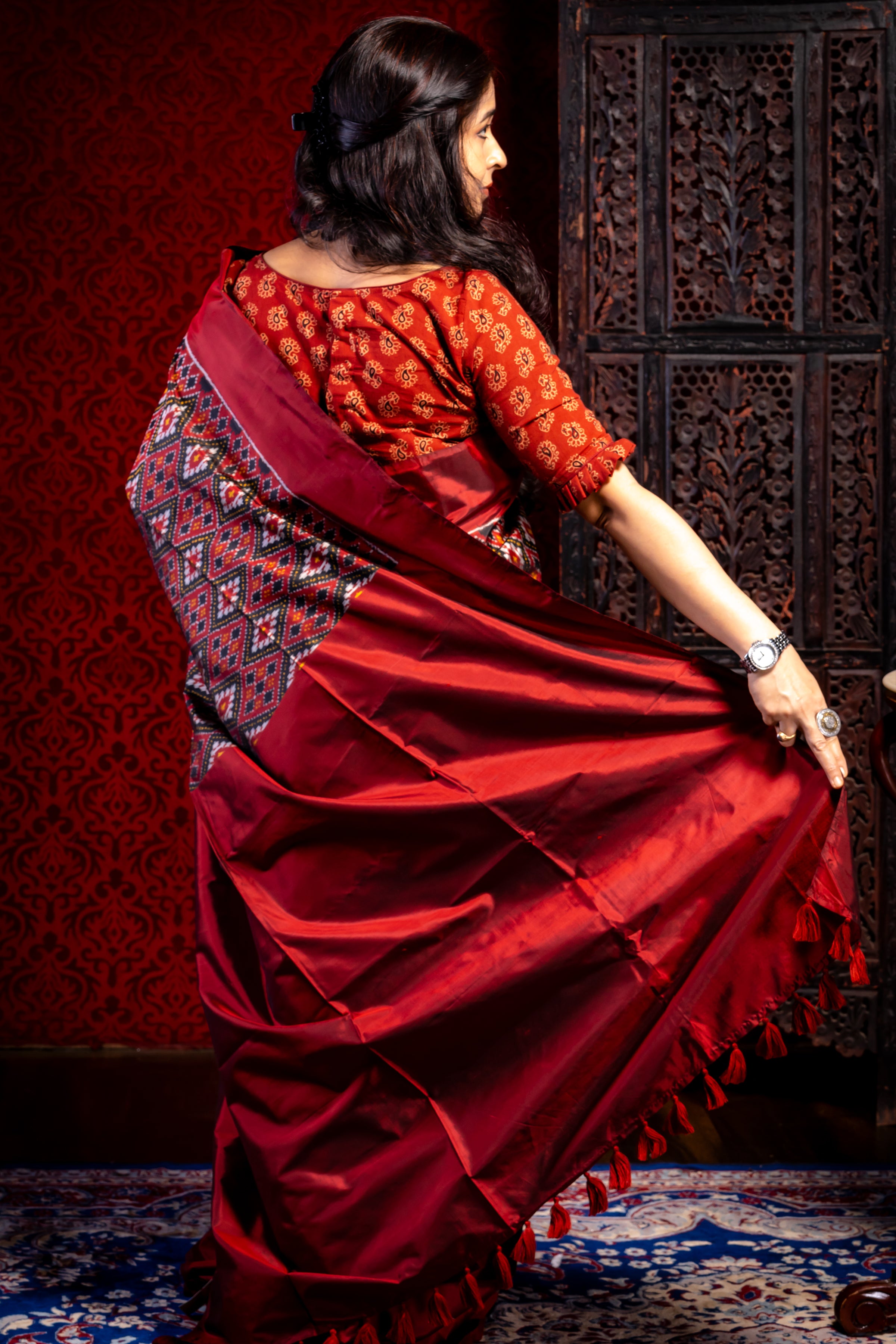 INDONESIAN IKKAT SAREE - Aankona