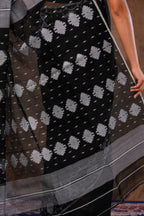 Handwoven Black Dhakai Jamdani Saree