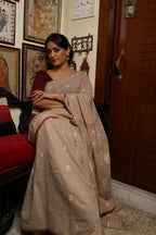 Handwoven Brown  Jamdani Saree