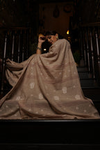 Handwoven Brown  Jamdani Saree