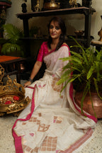 Handwoven White  Jamdani Saree