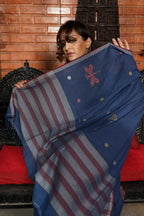 Handwoven Indigo Jamdani Saree