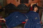 Handwoven Indigo Jamdani Saree