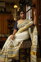 Bosonto - Handwoven Kerala Cotton Printed Saree
