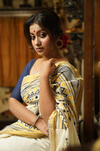 Bosonto - Handwoven Kerala Cotton Printed Saree