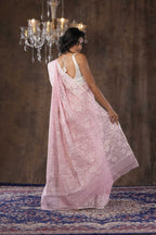 Otoshi - Handwoven Pink Dhakai Jamdani Saree