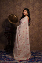 Cotton Saree with Kantha Work - Aankona