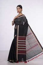 Black Handwoven Cotton Saree