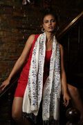 Exclusive Handwoven Silk Scarf With Kantha Work
