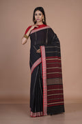 Black Cotton Handloom Saree