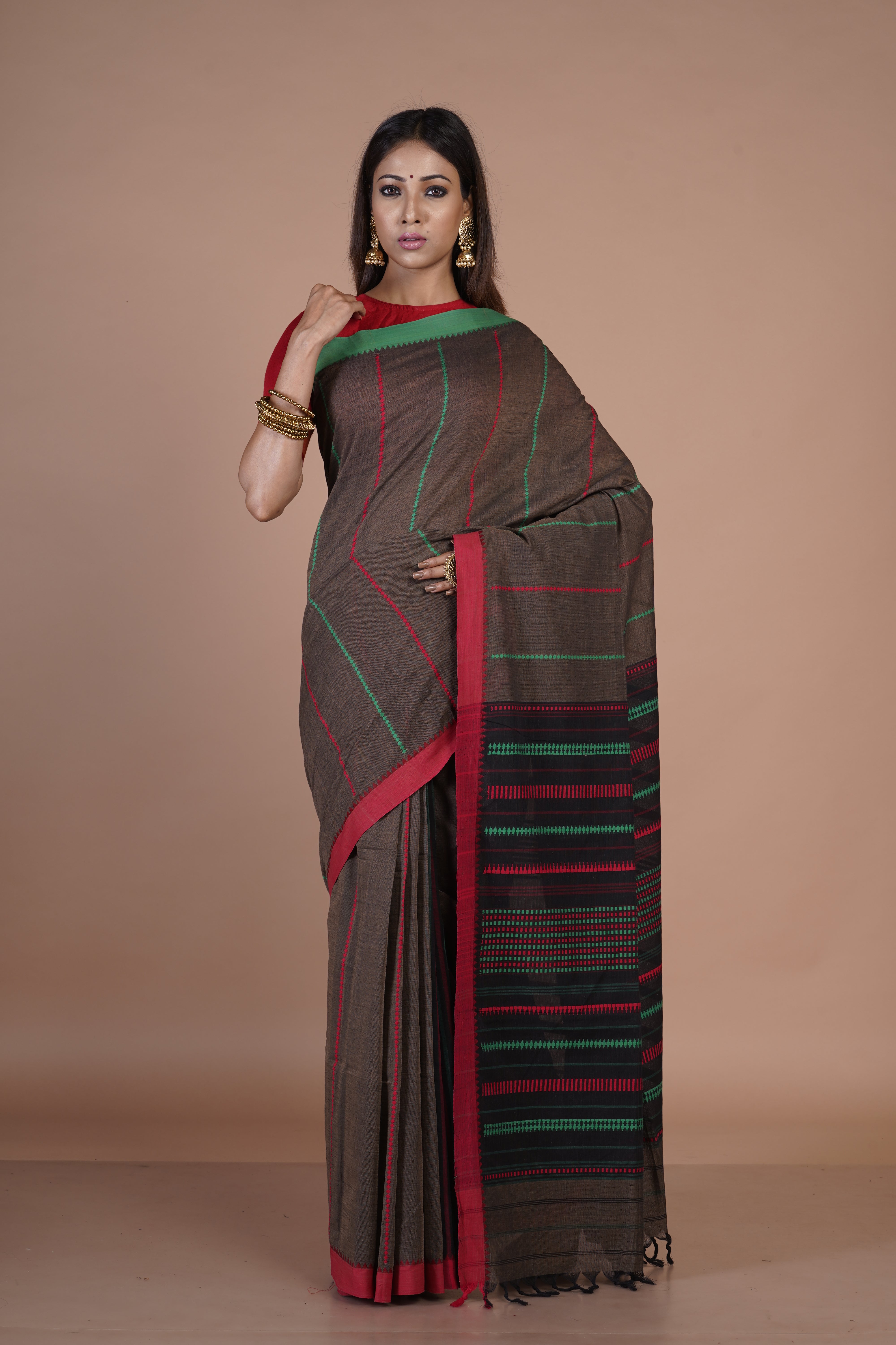 Handwoven Begampuri cotton saree