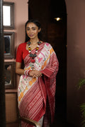 Cotton Saree With Multicolor Kantha Work