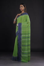 Handwoven Green Cotton Saree