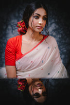 Uma - Handwoven White  Jamdani Saree