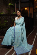 Handwoven Blue Jamdani saree
