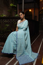 Handwoven Blue Jamdani saree