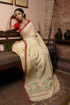 Handwoven Linen Jamdani Saree