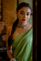 Handwoven Green Jamdani Saree