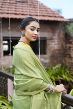 Handwoven Green Jamdani Saree